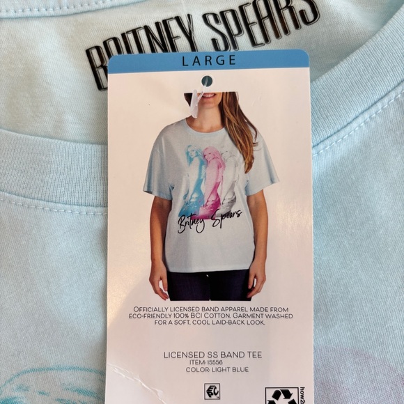 Britney Spears Screen Print Band T Shirt Women’s Large Blue & Pink New with Tags - Picture 4 of 8